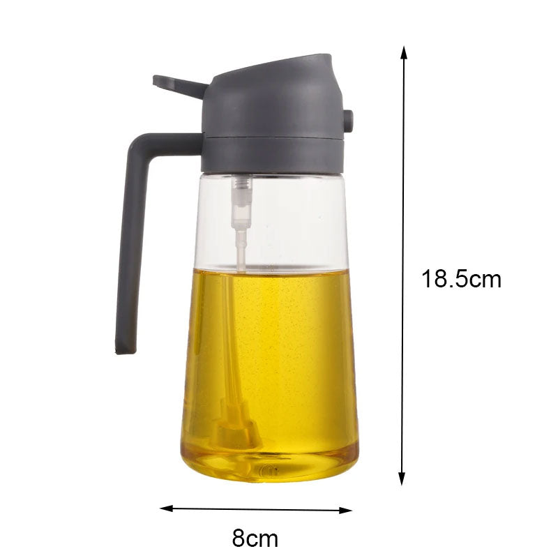 2-in-1 Oil Spray Bottle for Kitchen and BBQ Use