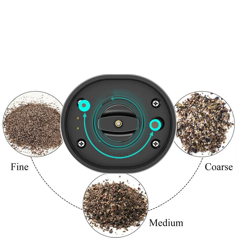 USB Rechargeable Salt and Pepper Grinder with Adjustable Coarseness