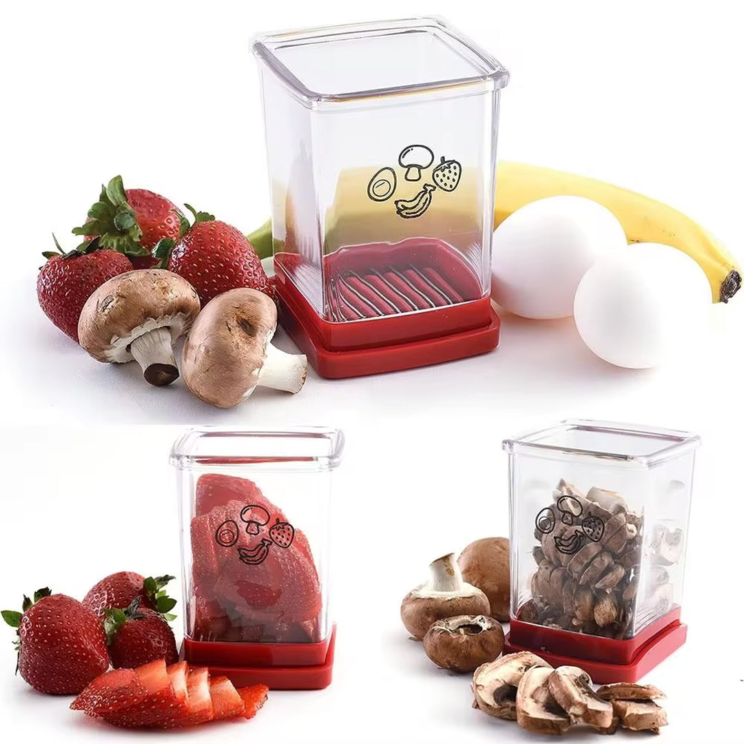 Portable Manual Fruit and Vegetable Slicer for Bananas and Strawberries