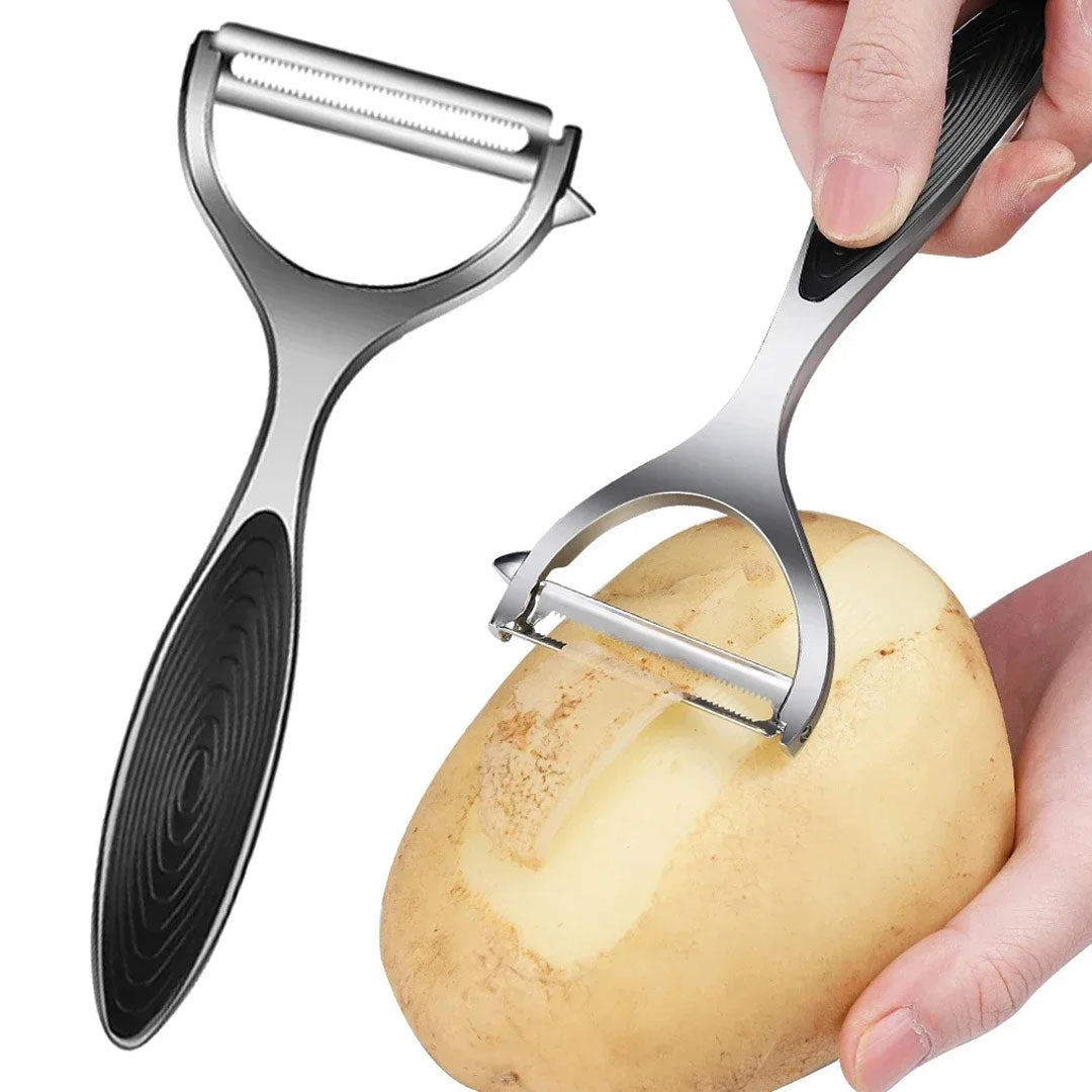 Solid Grip Stainless Steel Vegetable Peeler for Easy Use