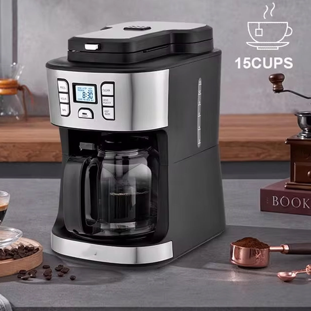 950W Automatic Drip Coffee Maker with Steam Function for Perfect Brews