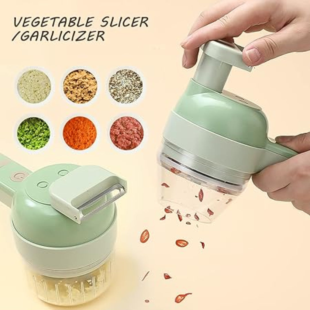 4-in-1 Wireless Electric Vegetable Cutter and Garlic Masher