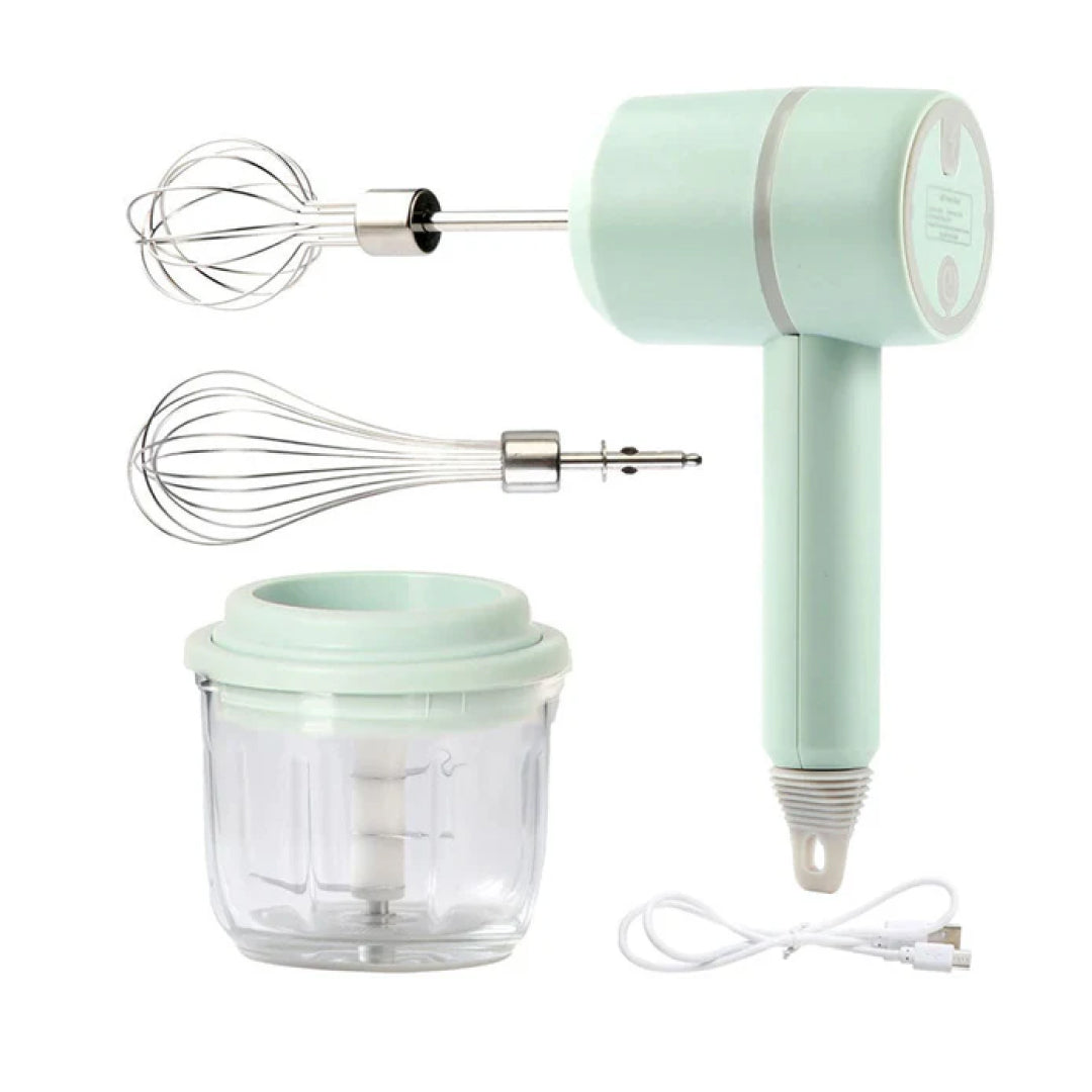 Portable Electric Food Processor and Mixer Set