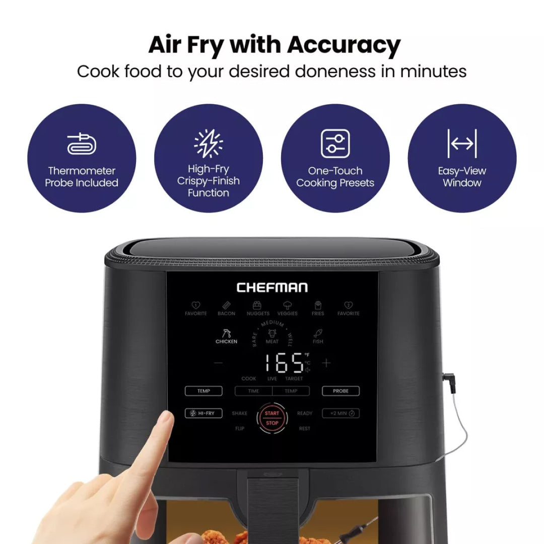 8-Quart Air Fryer with Temperature Probe and 8 Cooking Presets