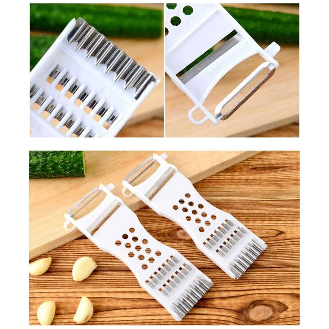 Versatile Vegetable and Fruit Chopper with Built-In Slicing Blades