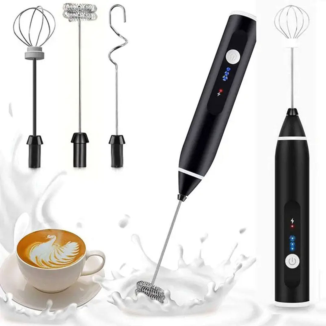 Handheld Electric Milk Frother and Blender for Beverages and Sauces