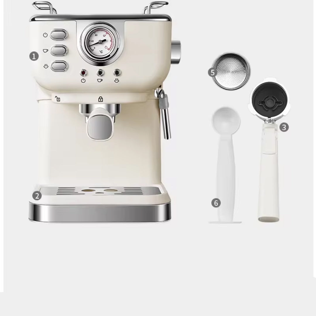 20-Bar Semi-Automatic Espresso Machine with Milk Frother for Barista-Style Coffee