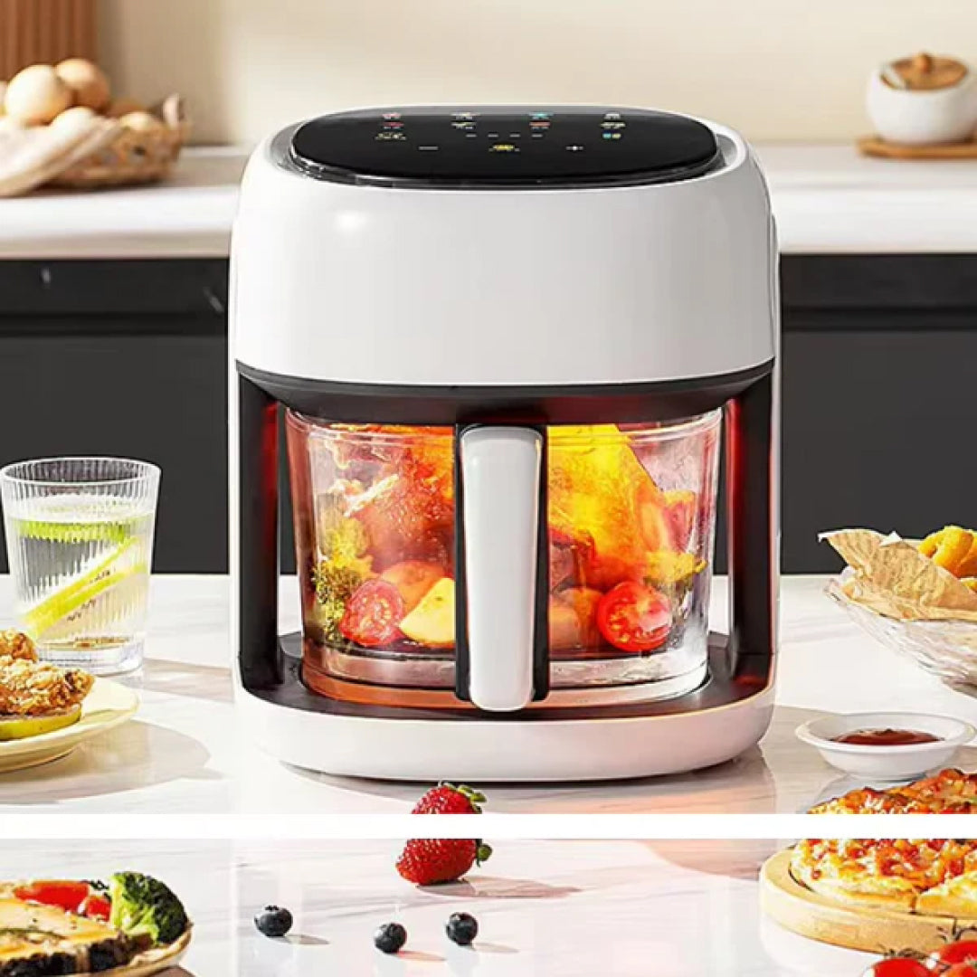 Large Smart Air Fryer with 360° Transparent Viewing Window