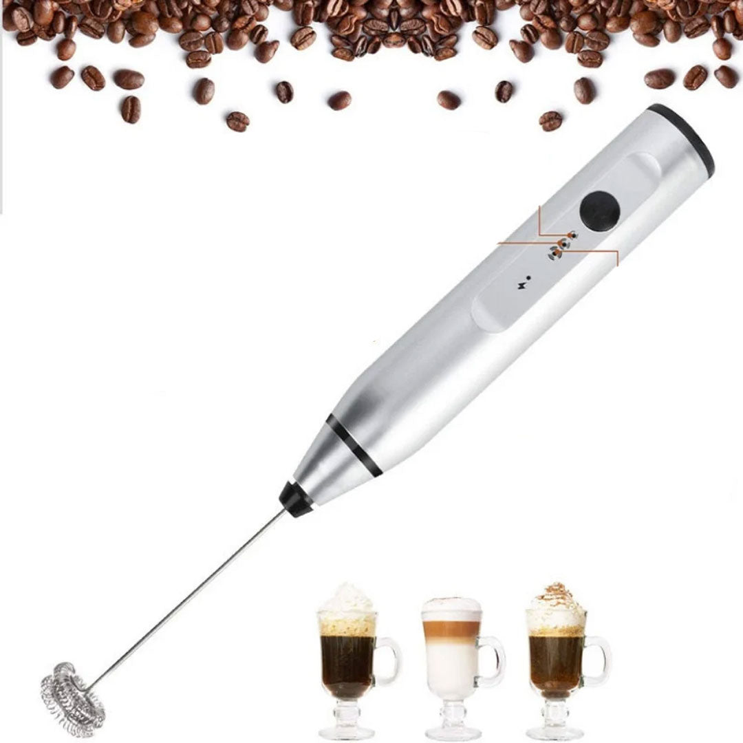 Handheld Electric Milk Frother and Blender for Beverages and Sauces