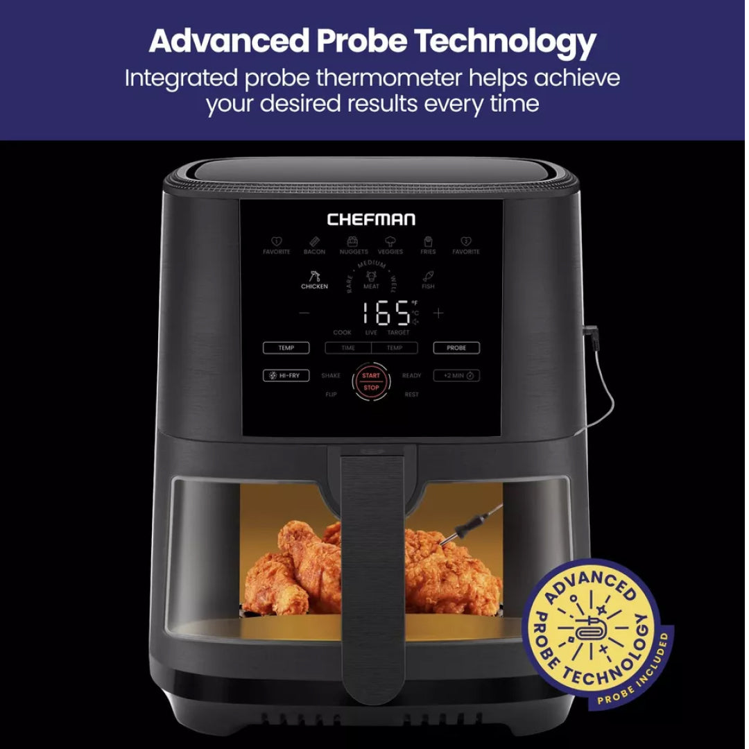 8-Quart Air Fryer with Temperature Probe and 8 Cooking Presets