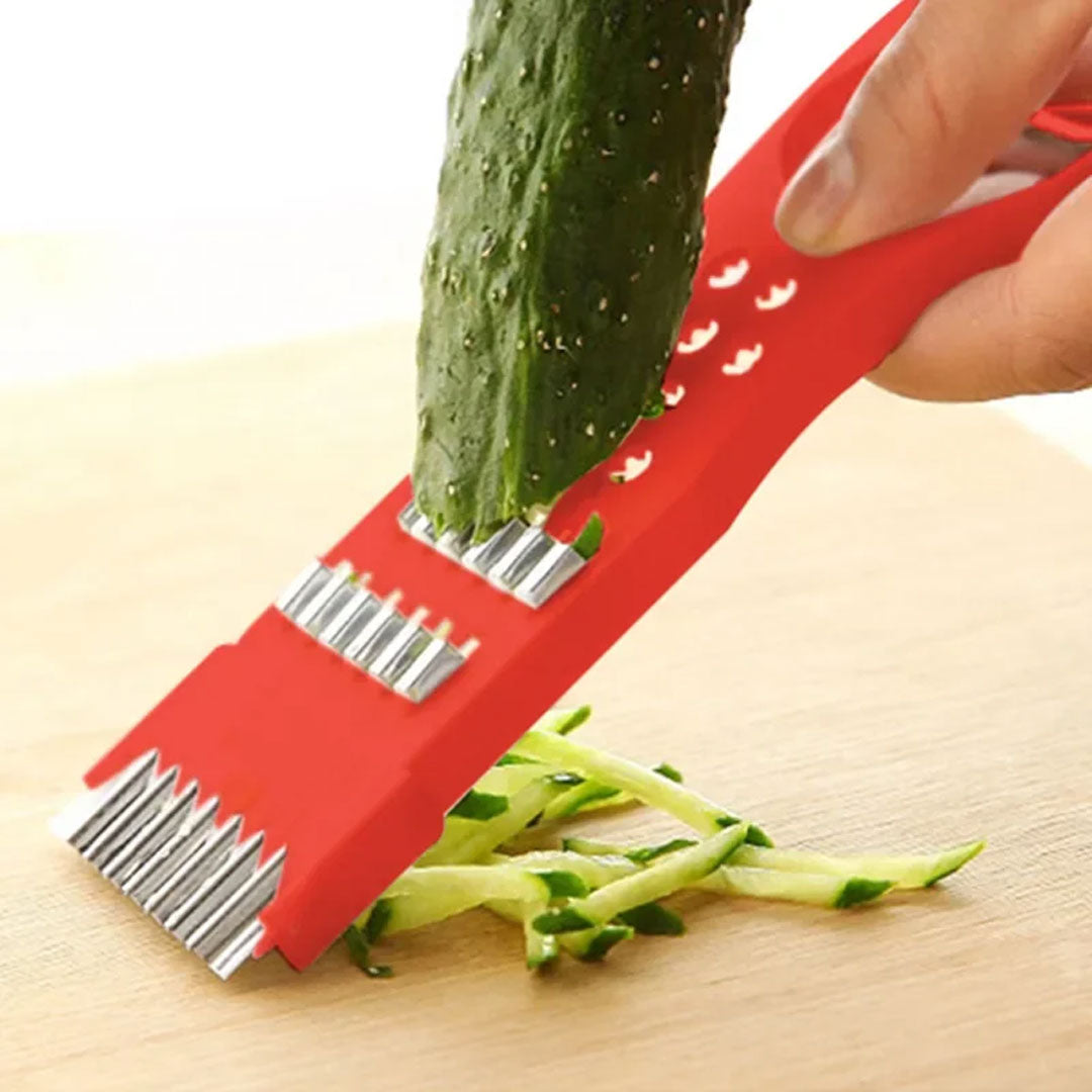 Versatile Vegetable and Fruit Chopper with Built-In Slicing Blades