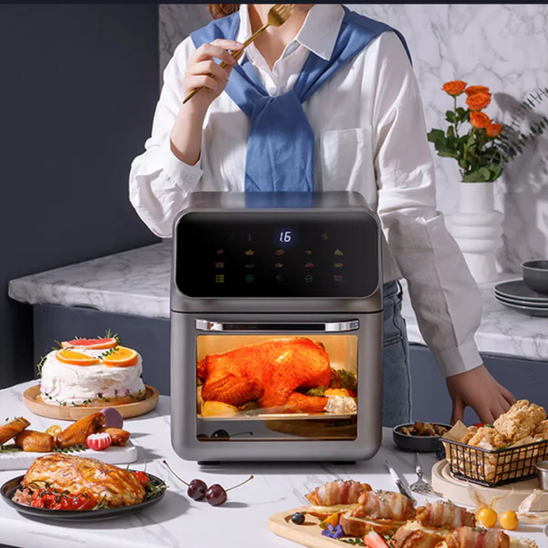 Smart Convection Air Fryer with 360° View and Energy-Efficient Cooking