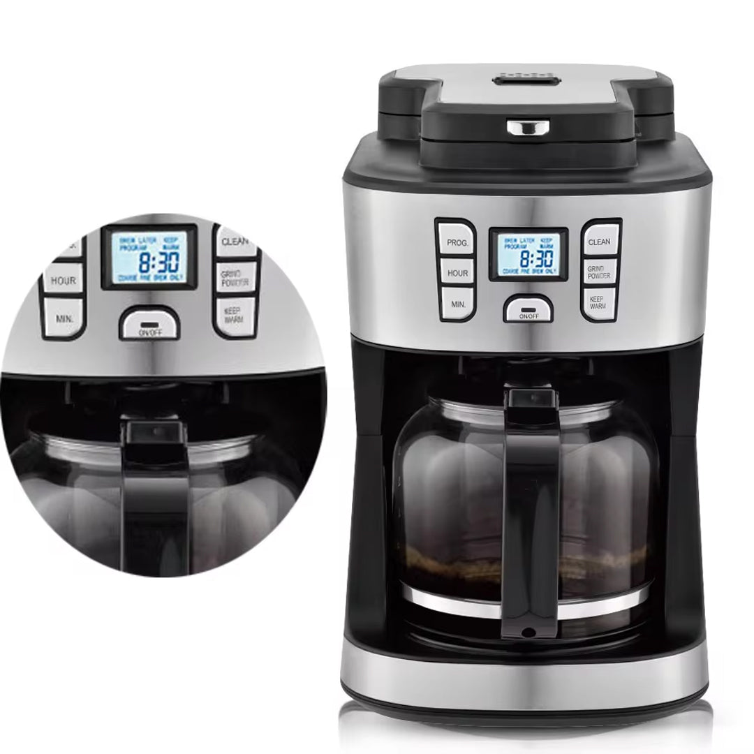 950W Automatic Drip Coffee Maker with Steam Function for Perfect Brews