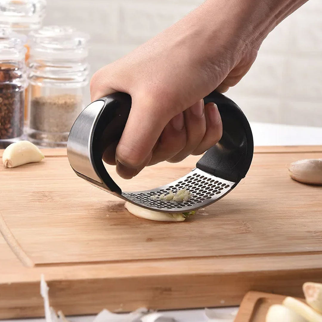 Upgraded Stainless Steel Garlic Press for Effortless Crushing and Squeezing