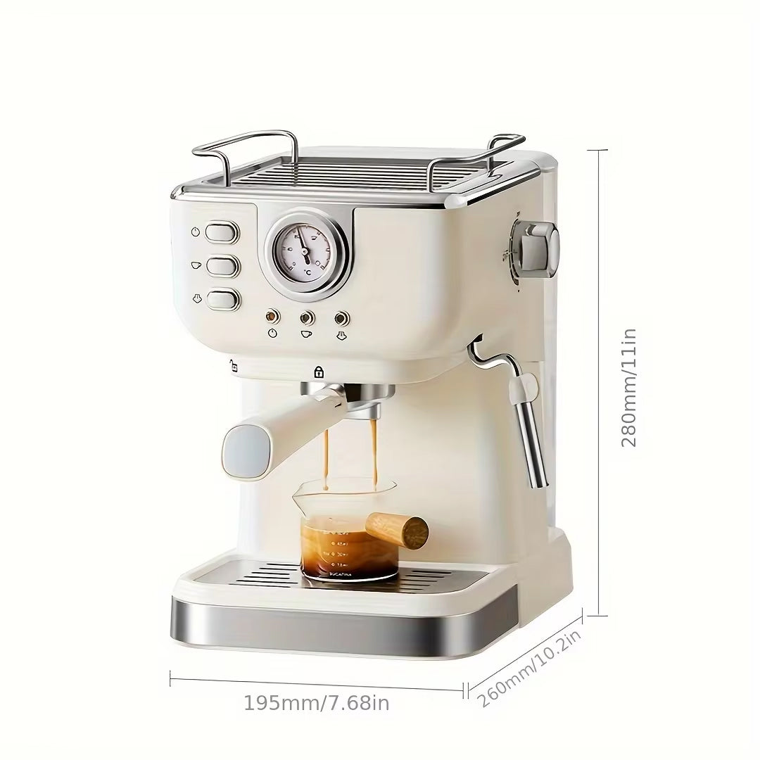 20-Bar Semi-Automatic Espresso Machine with Milk Frother for Barista-Style Coffee