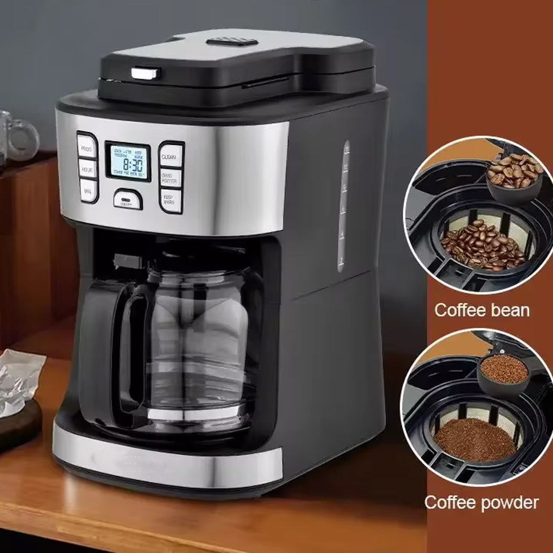 950W Automatic Drip Coffee Maker with Steam Function for Perfect Brews