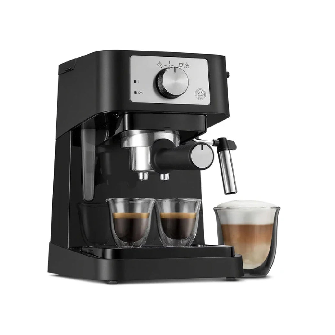 Black 15-Bar Manual Espresso Machine for Rich Flavor Extraction