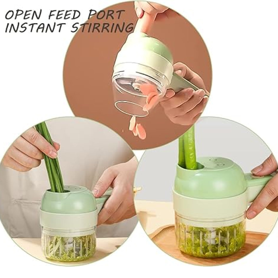 4-in-1 Wireless Electric Vegetable Cutter and Garlic Masher