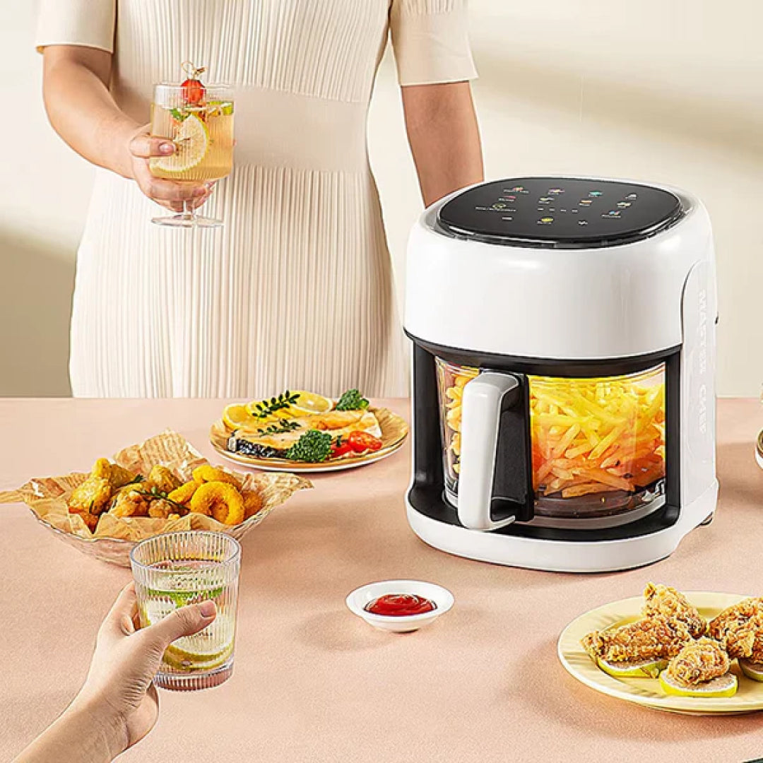 Large Smart Air Fryer with 360° Transparent Viewing Window