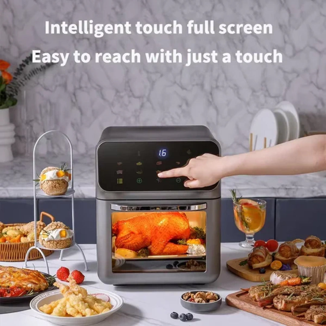 Smart Convection Air Fryer with 360° View and Energy-Efficient Cooking