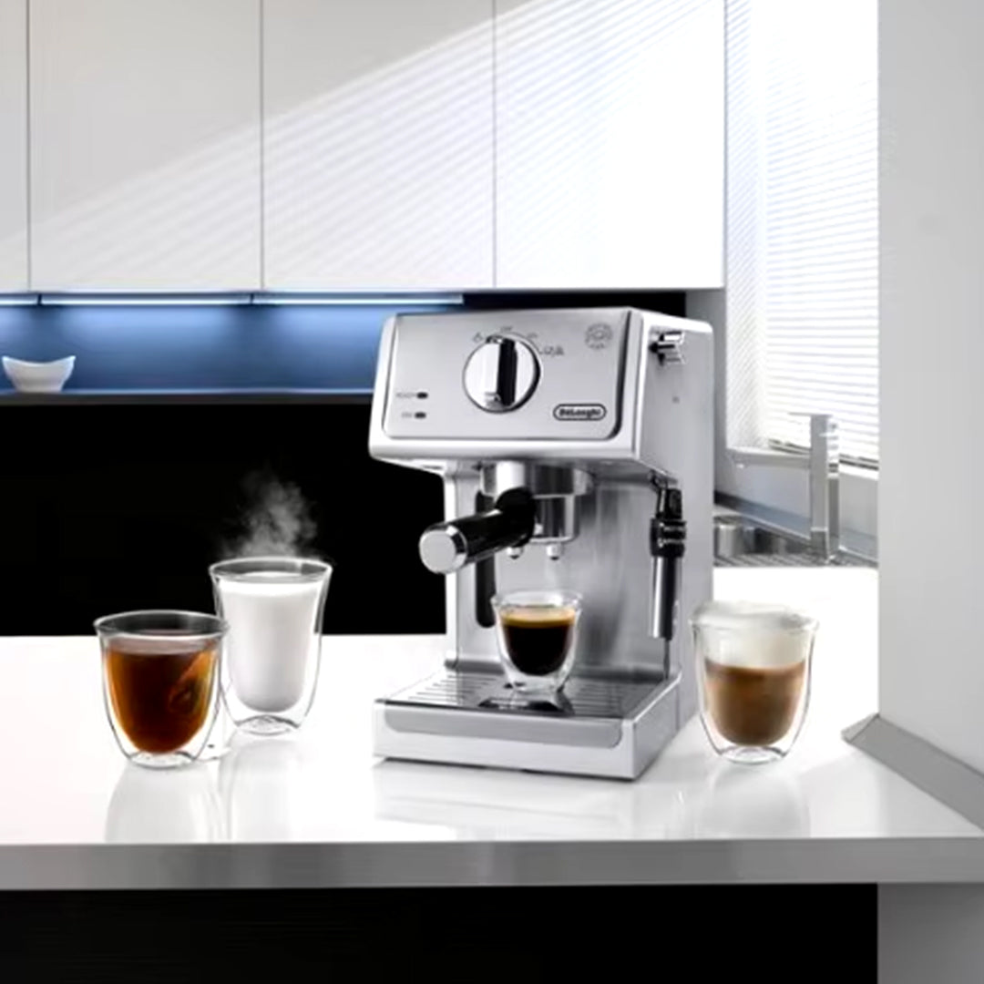 Italian 15-Bar Stainless Steel Cappuccino and Espresso Machine