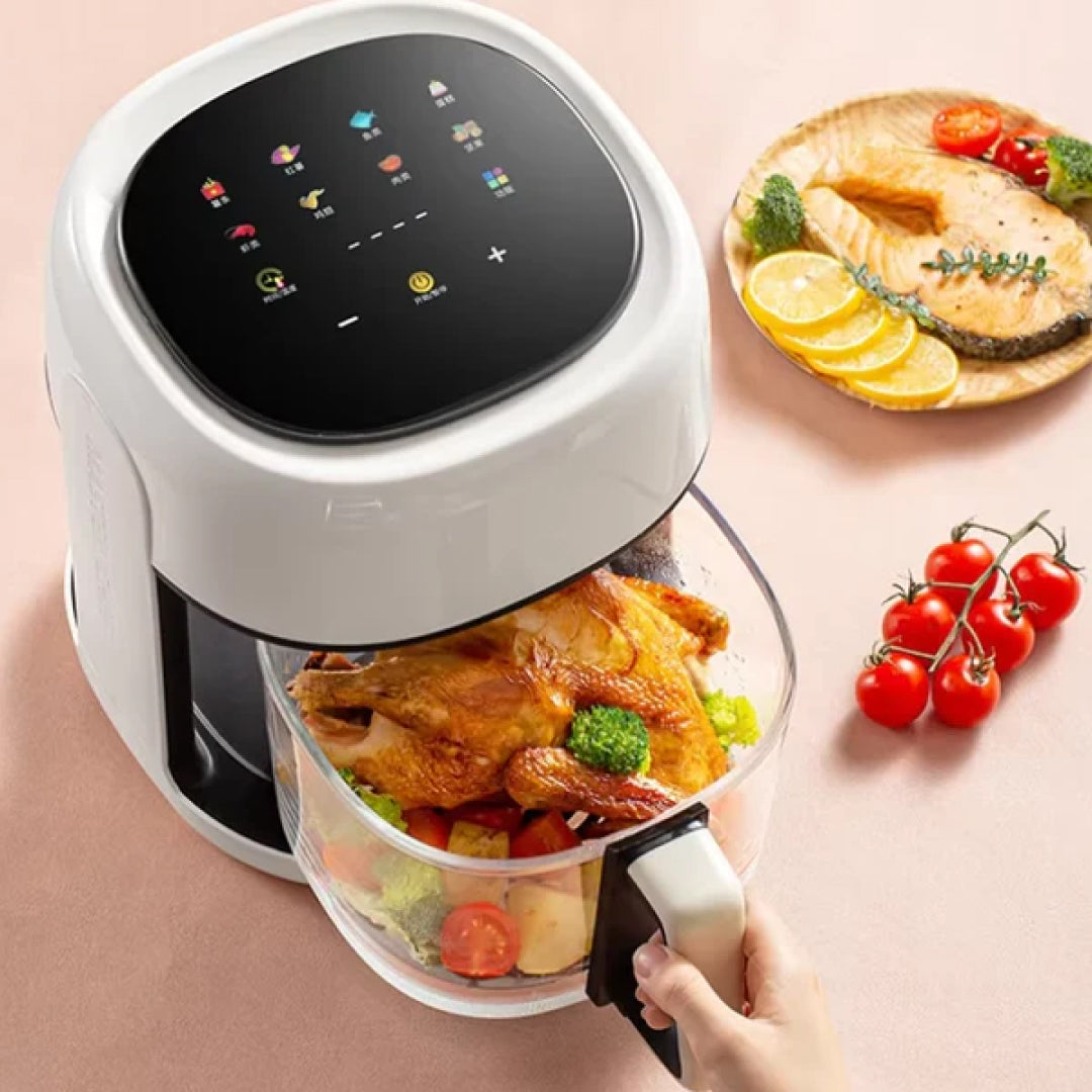 Large Smart Air Fryer with 360° Transparent Viewing Window