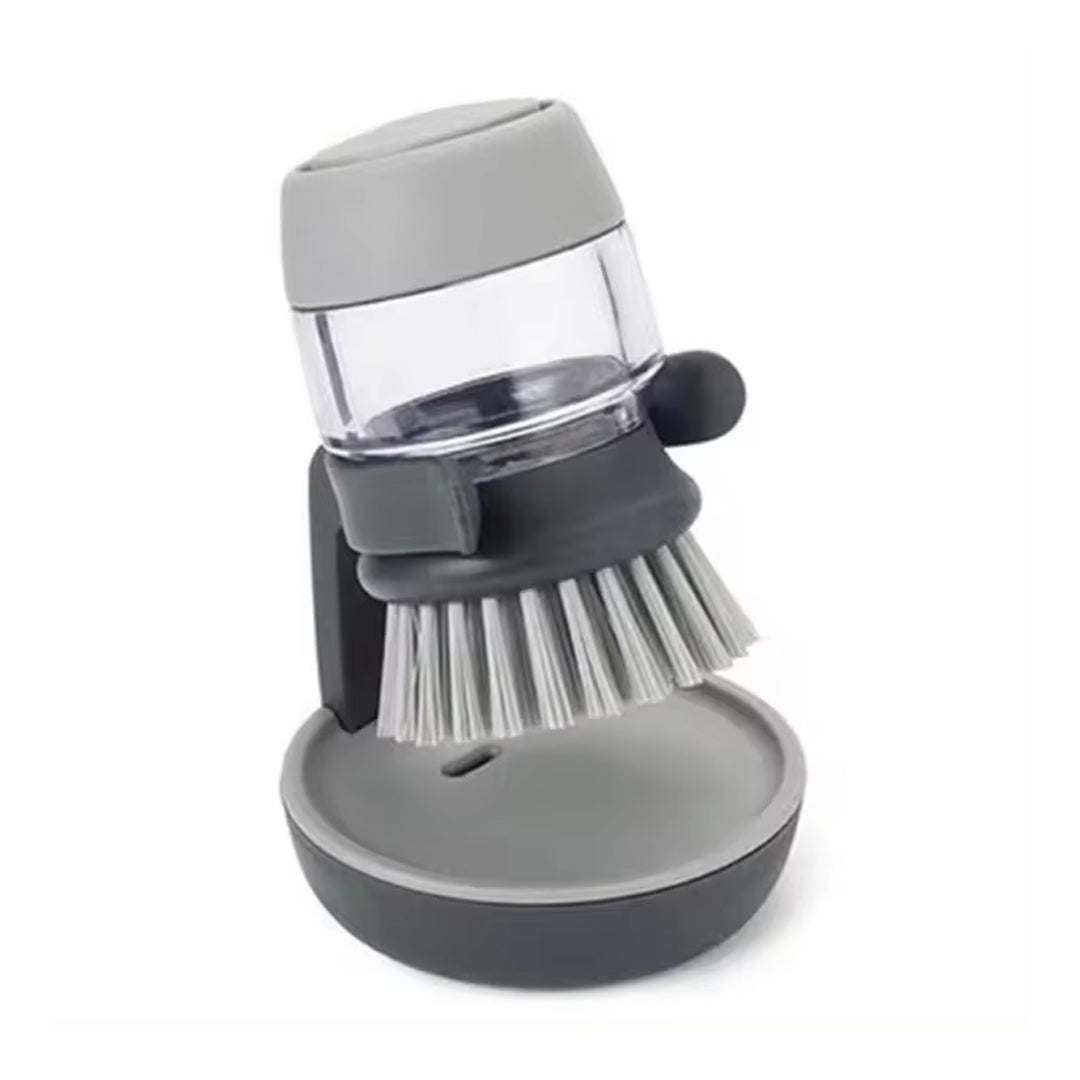 Dishwashing Brush with Built-In Soap Dispenser and Holder