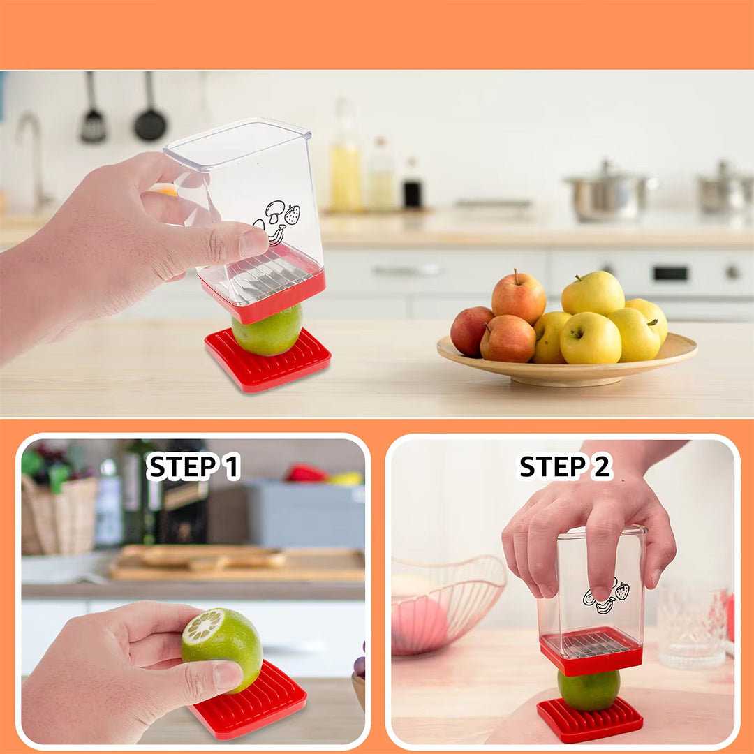 Portable Manual Fruit and Vegetable Slicer for Bananas and Strawberries