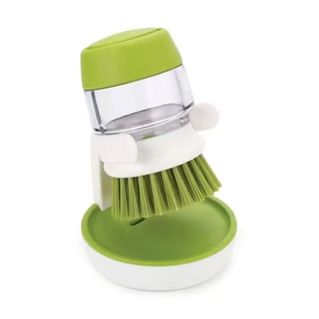 Dishwashing Brush with Built-In Soap Dispenser and Holder