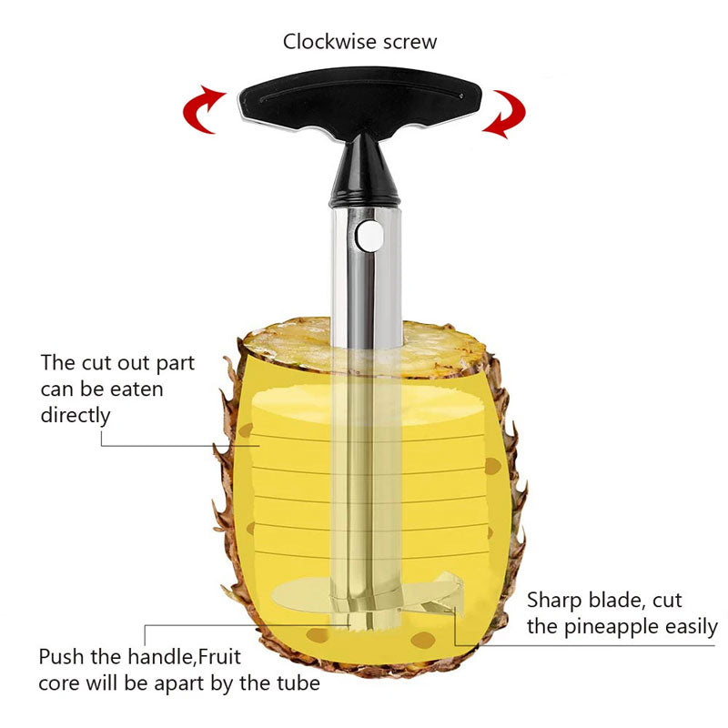 Smart Stainless Steel Pineapple Spiralizer and Peeler