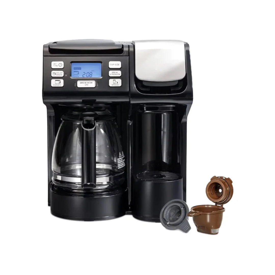 Single Serve and 12-Cup Coffee Machine for Versatile Brewing