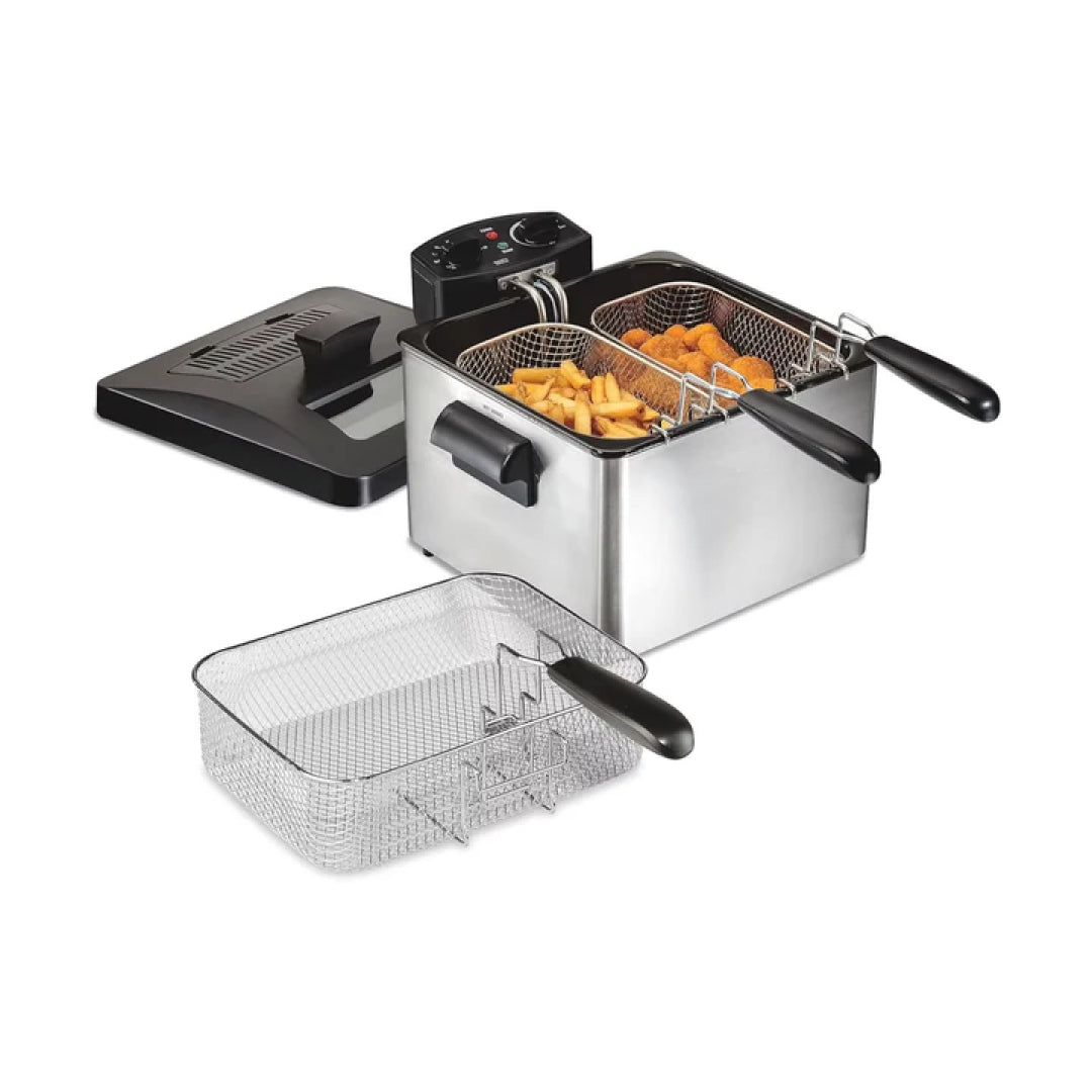 4.7-Quart Triple Basket Deep Fryer for Versatile Cooking