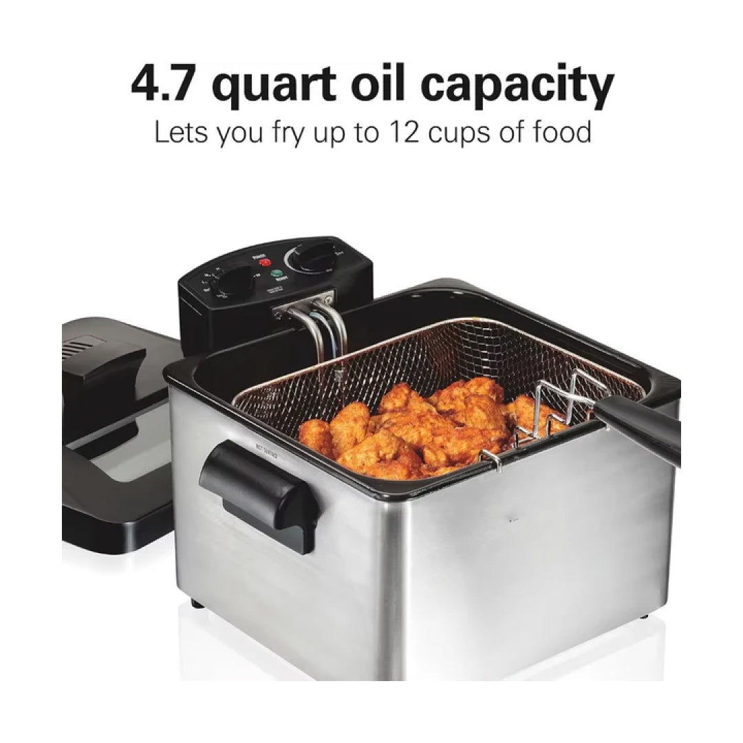 4.7-Quart Triple Basket Deep Fryer for Versatile Cooking