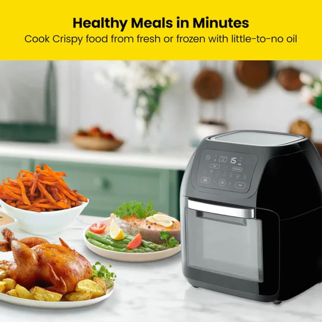 Digital Air Fryer with Grill and Dehydrator Functions for Multi-Use