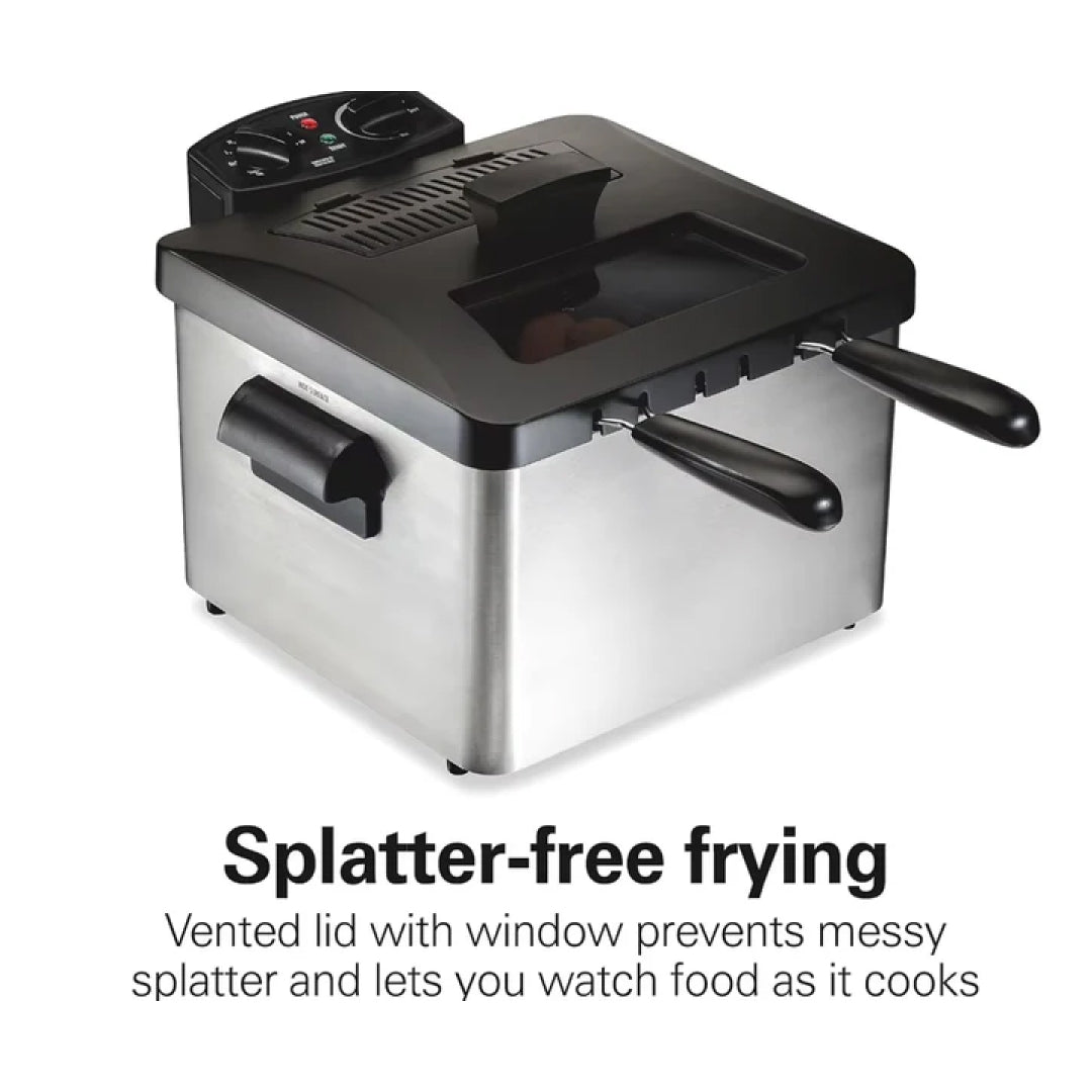 4.7-Quart Triple Basket Deep Fryer for Versatile Cooking